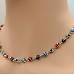 Evil Eye 3-Piece Jewelry Set – Necklace, Bracelet & Anklet (18K Gold Filled)